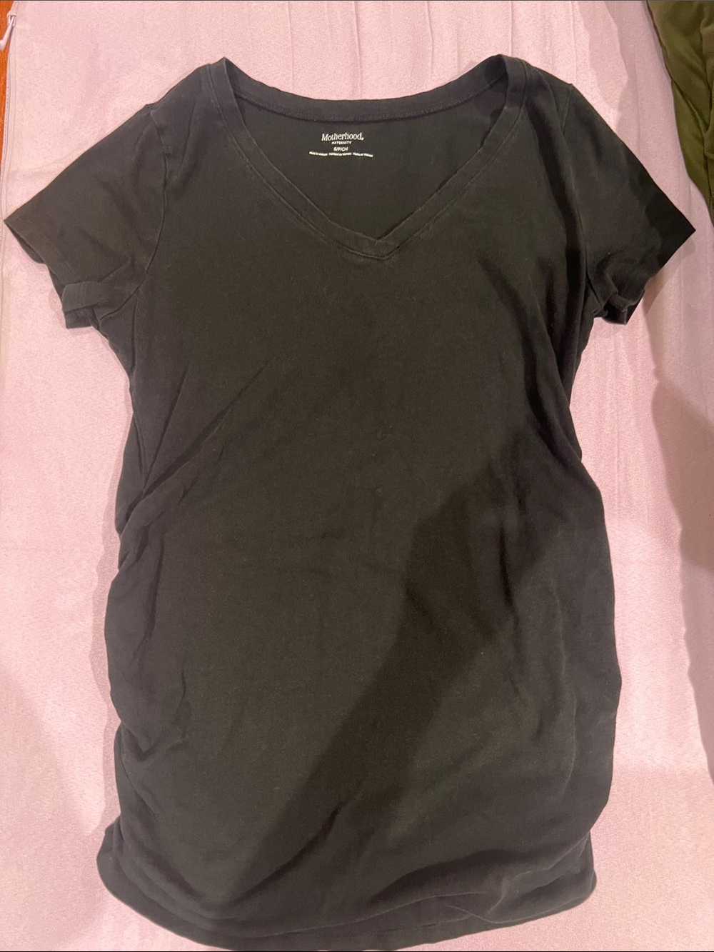 Motherhood Maternity Black V-Neck Short Sleeve Tee